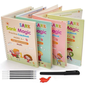 magic reusable practice copybook for kids (set of 4 books)